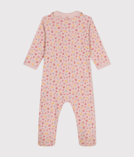 Geblümter Baby-Pyjama aus Baumwolle  rosa SALINE/weiss MULTICO