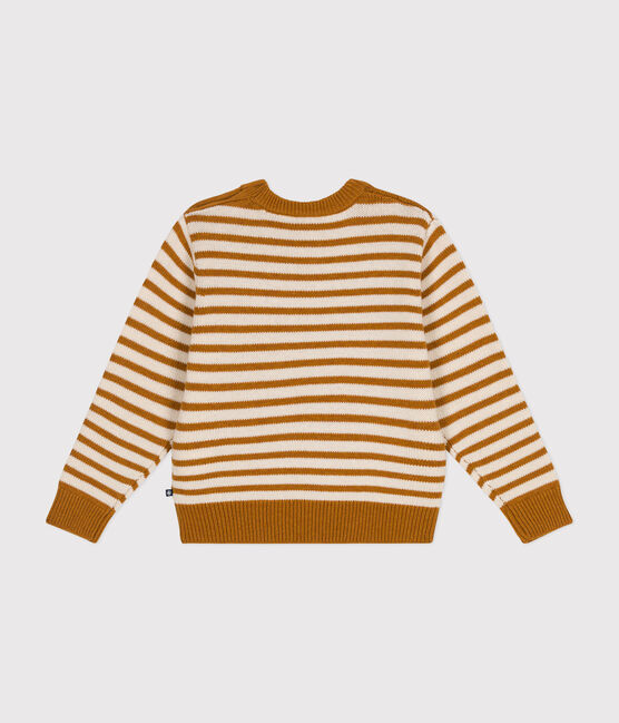 Kinder-Pullover aus Wolle und Baumwolle für Jungen weiss AVALANCHE/ ECUREUIL
