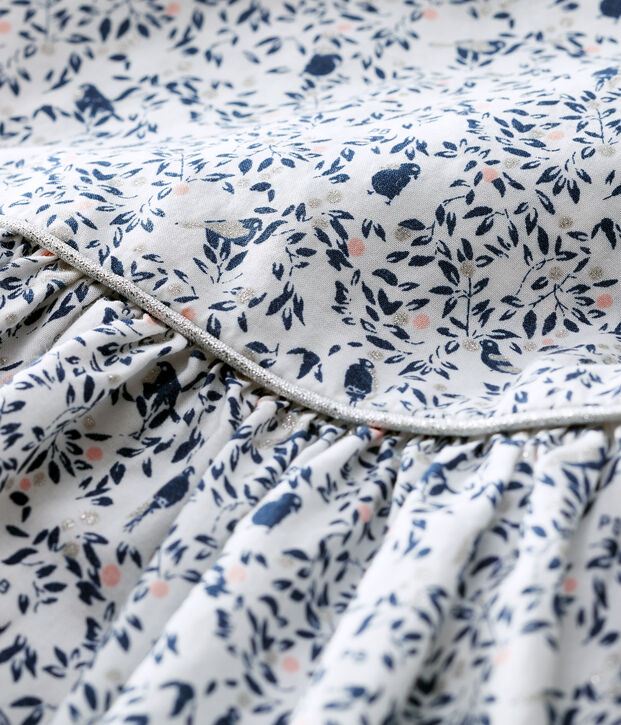 Kurz&auml;rmeliges Baby-Kleid aus Popeline f&uuml;r M&auml;dchen weiss/vielfarbig