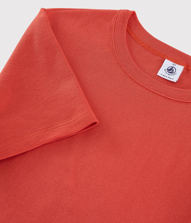 Damen-T-Shirt aus Baumwolle mit Rundhalsausschnitt orange