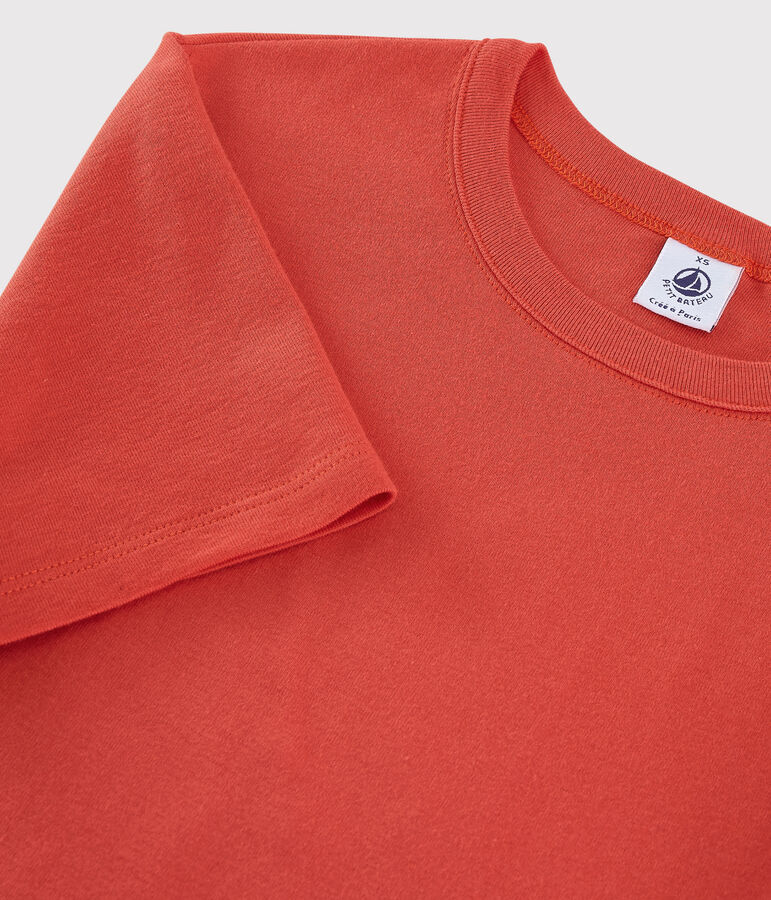 Damen-T-Shirt aus Baumwolle mit Rundhalsausschnitt orange OURSIN