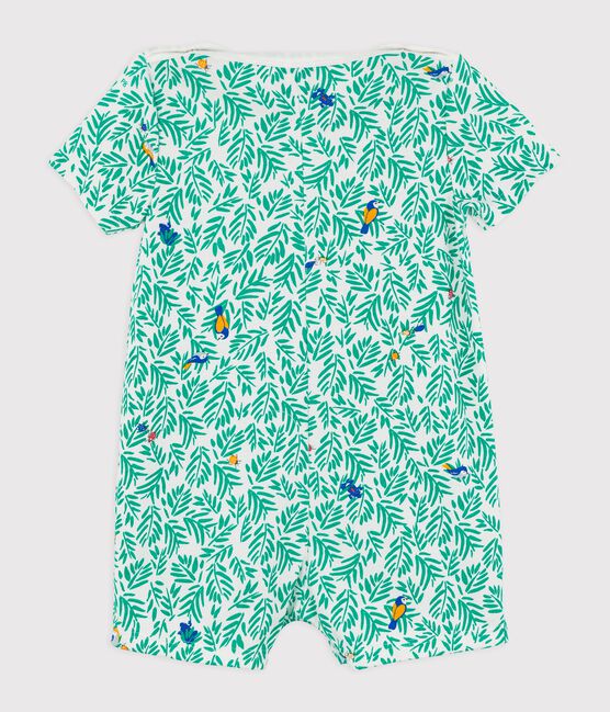 Baby-Kurzoverall aus Baumwolle. weiss MARSHMALLOW/weiss MULTICO