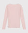 Langärmeliges Damen-T-Shirt aus Wolle und Baumwolle rosa SALINE