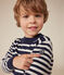 Gestreifter Kinderpullover aus Wolle und Baumwolle blau SMOKING/weiss MARSHMALLOW