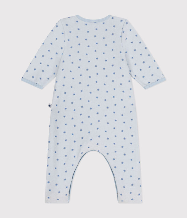 Bodyjama aus Nicki mit kleinen Sternchen f&uuml;r Babys blau/blau