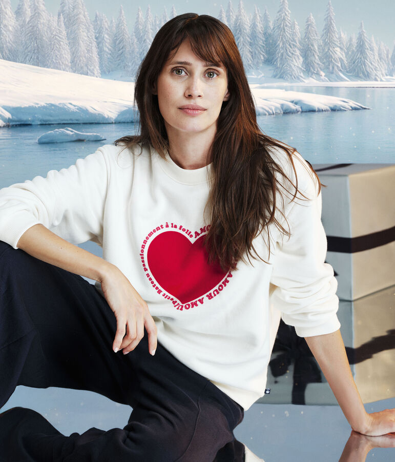 Damen-Sweatshirt aus Baumwolle naturfarben