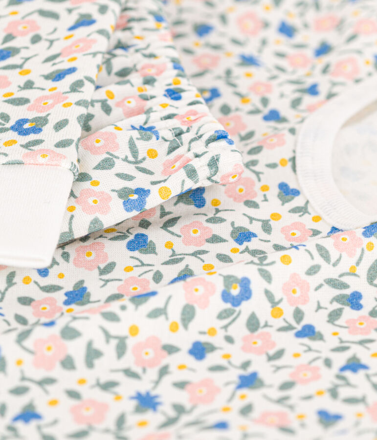 Kinderpyjama aus Baumwolle in eng geschnittener Passform f&uuml;r M&auml;dchen weiss/vielfarbig