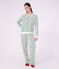 Damen-Pyjama aus Baumwolle mit Tannenbaum-Motiv weiss/vielfarbig