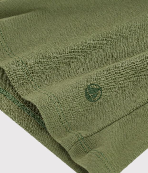 Kurz&auml;rmeliges Damen T-Shirt aus einfarbiger Baumwolle OLIVINE