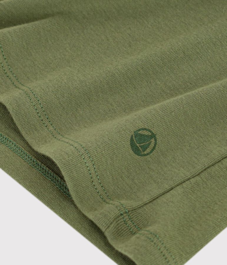 Kurz&auml;rmeliges Damen T-Shirt aus einfarbiger Baumwolle gr&uuml;n