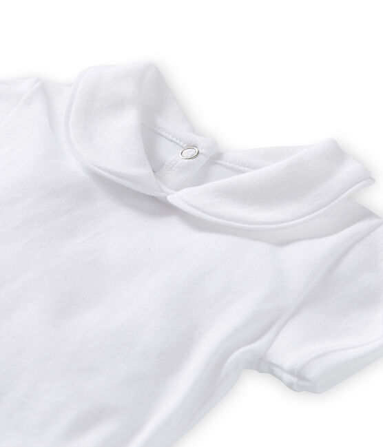 Baby-Mädchen-Body mit Kragen weiss Lait