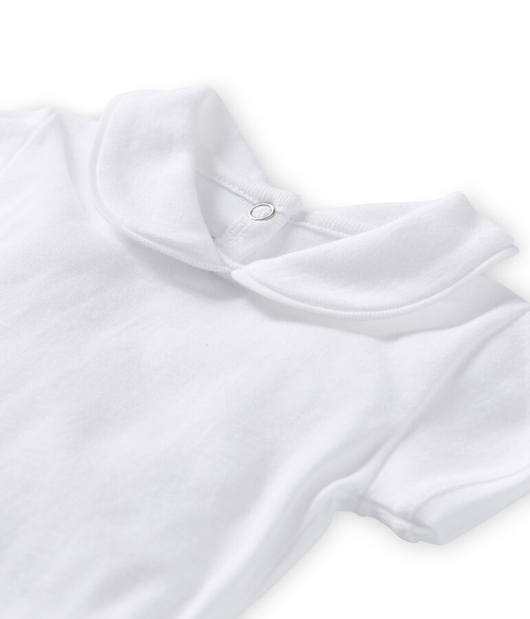 Baby-M&auml;dchen-Body mit Kragen weiss Lait