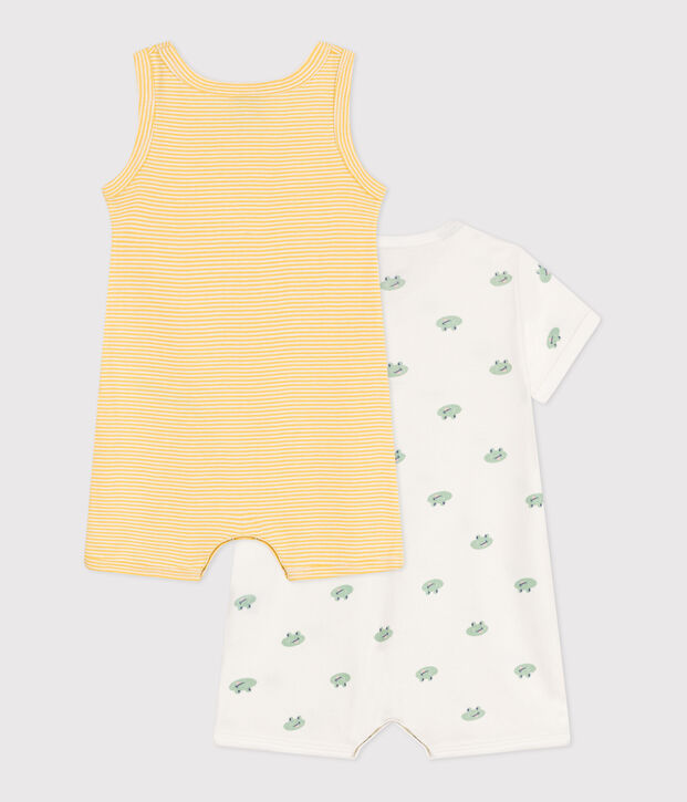 2er-Set Baby-Kurzoverall aus Baumwolle vielfarbig