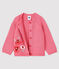 Baby-Cardigan für Mädchen mit Jacquard rosa CHEEK