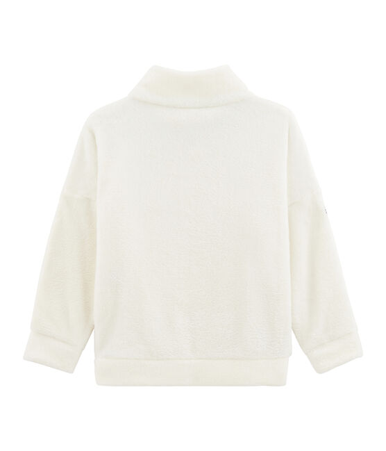 Sweatshirt aus Fleece in Schaffelloptik für Jungen weiss MARSHMALLOW
