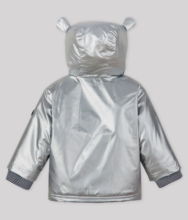 Warme Baby-Regenjacke mit Innenfutter aus Sherpa-Fleece M&auml;dchen/Jungen grau