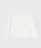 Langärmeliges Kinder-T-Shirt aus einfarbiger Baumwolle weiss MARSHMALLOW