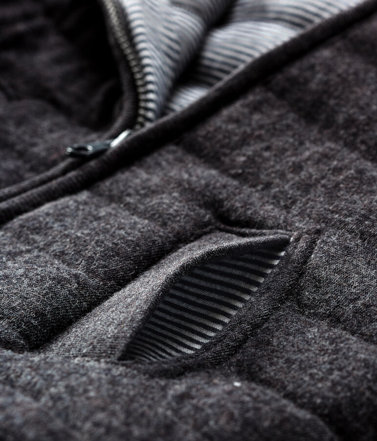 Baby-Jacke aus gestepptem Doppeljersey mit Rei&szlig;verschluss f&uuml;r Jungen grau