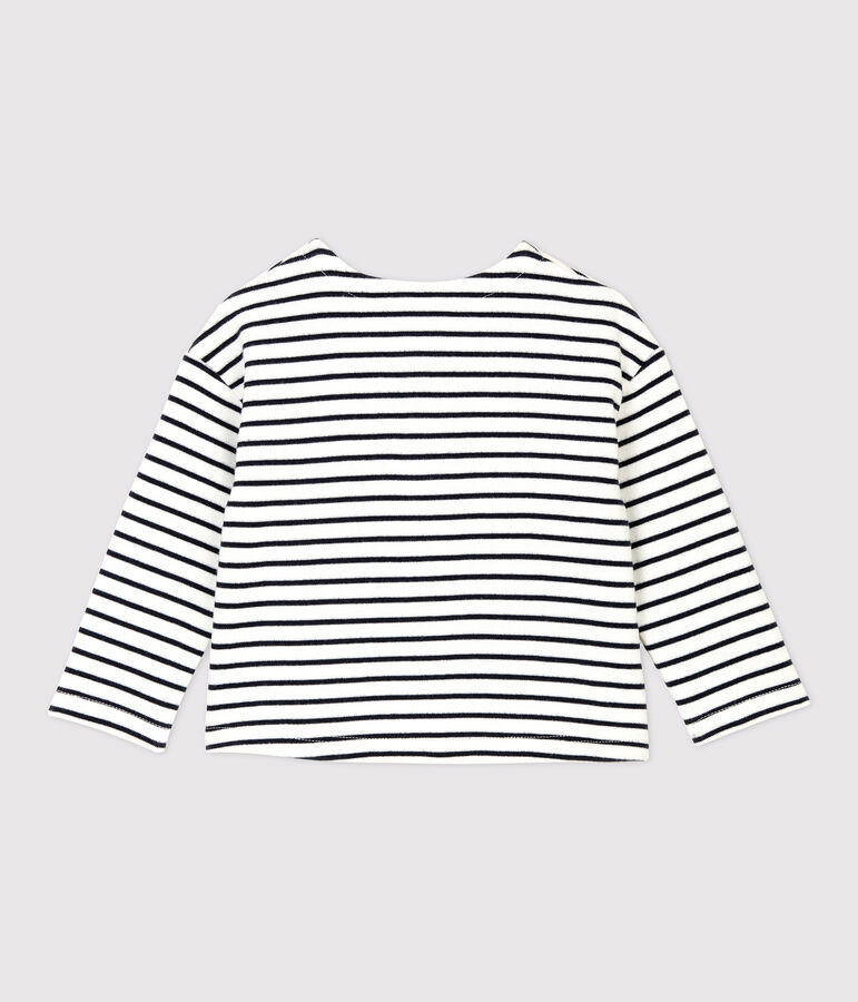 Baby-Cardigan aus Molton weiss MARSHMALLOW/blau SMOKING