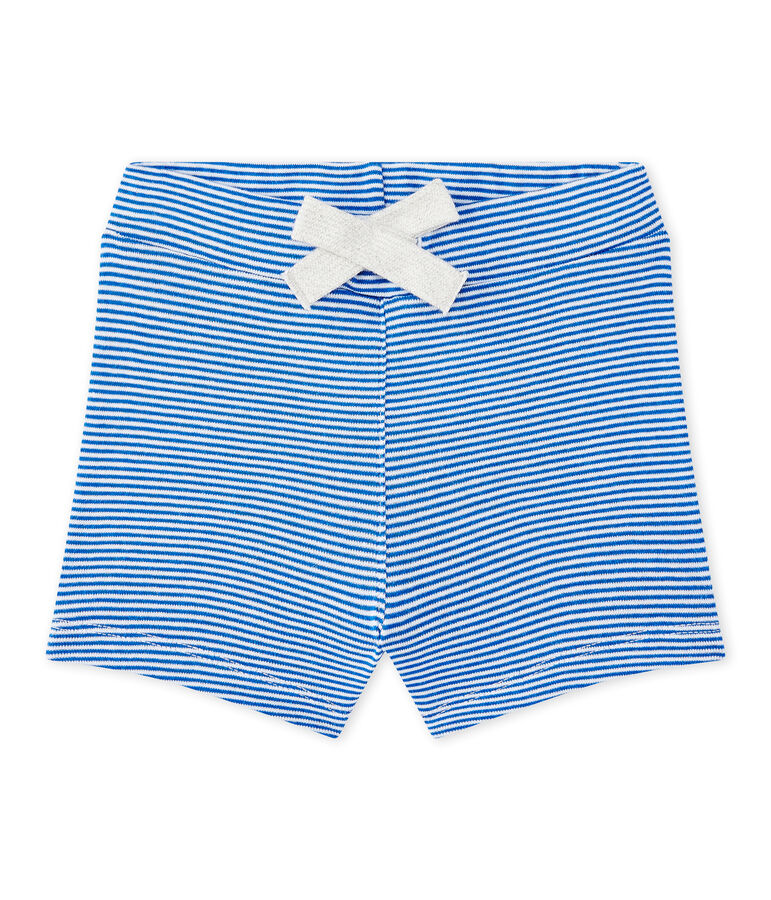 Gestreifte Baby-Jungen-Shorts blau/weiss