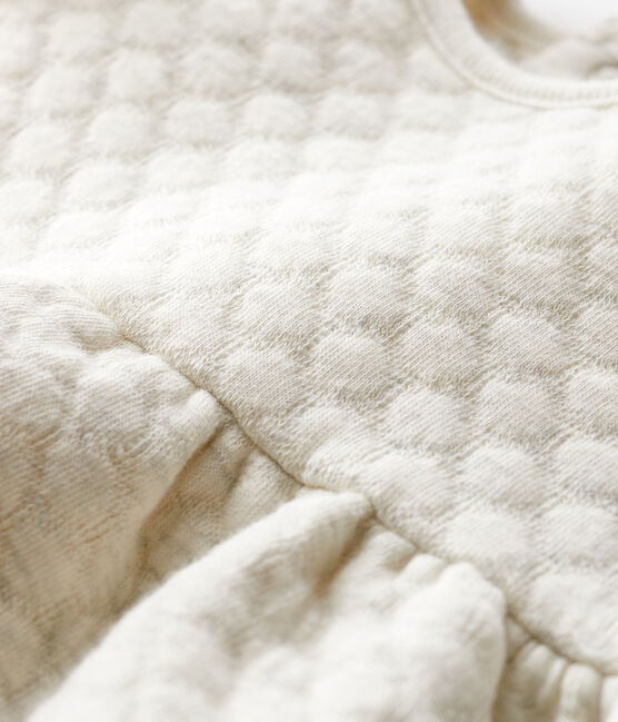 Langärmeliges Baby-Kleid für Mädchen beige MONTELIMAR CHINE