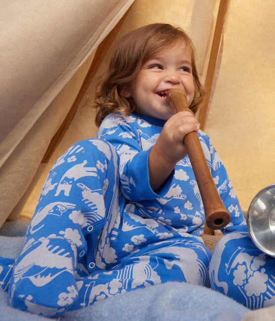 Baby-Pyjama aus Baumwolle, mit Reißverschluss FUJI/ MARSHMALLOW