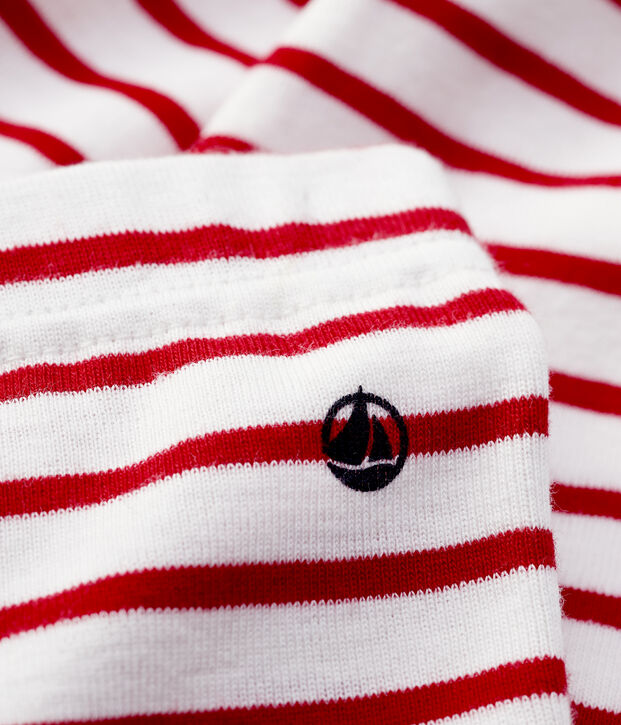 Baby-Leggings aus Baumwolle. weiss/rot
