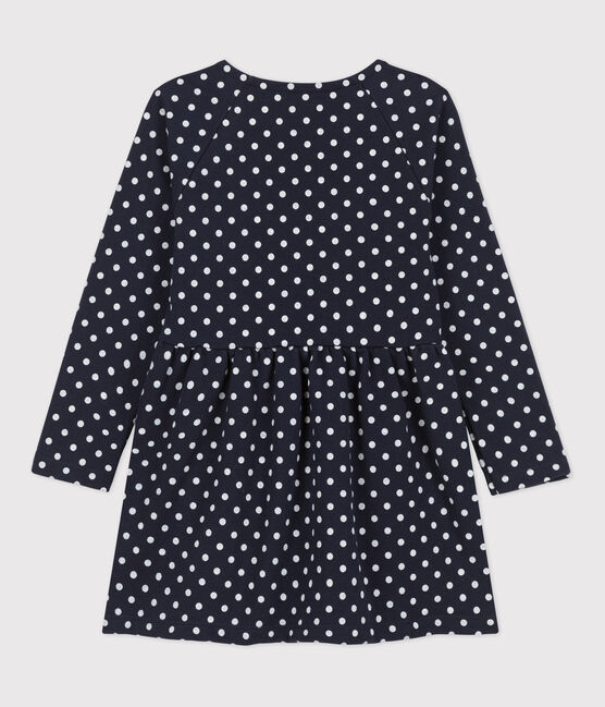 Kinderkleid aus Molton und mit Pünktchen für Mädchen blau SMOKING/ AVALANCHE