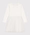 Kinder Kleid aus Rippstrick und Tüll für Mädchen weiss MARSHMALLOW