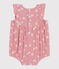 Ärmelloser Strampler aus Musselin-Stoff mit Blumenmuster rosa CHARME/weiss MARSHMALLOW