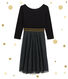 damenkleid im materialmix