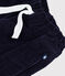 Kinder-Shorts aus einfarbigem Fein-Cord blau SMOKING