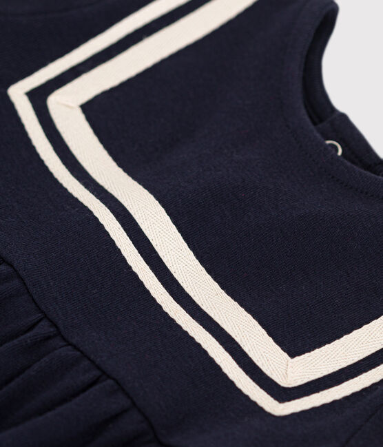 Kurzärmeliges Baby-Kleid im Matrosenstil aus Bio-Baumwolle blau SMOKING