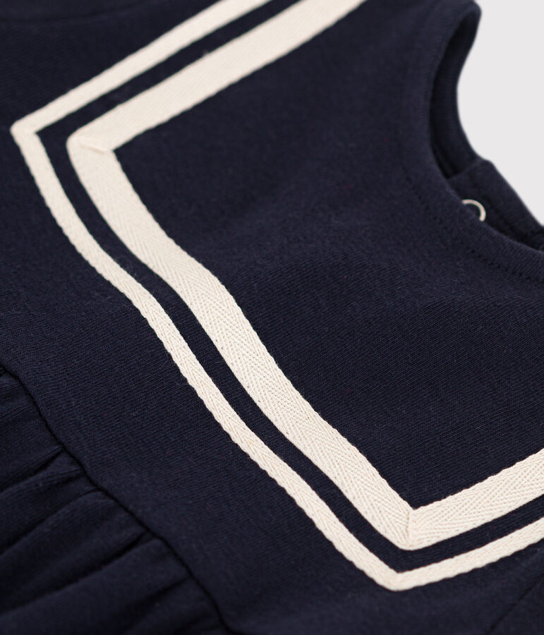 Kurz&auml;rmeliges Baby-Kleid im Matrosenstil aus Bio-Baumwolle blau