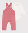 Baby-Set Latzhose aus Nicki rosa ROSEWOOD
