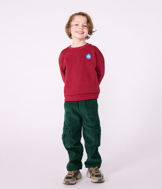 Kinder-Sweatshirt aus einfarbiger Baumwolle AMARANTE
