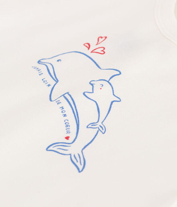 Kurz&auml;rmeliges Baby-T-Shirt aus einfarbiger Baumwolle weiss