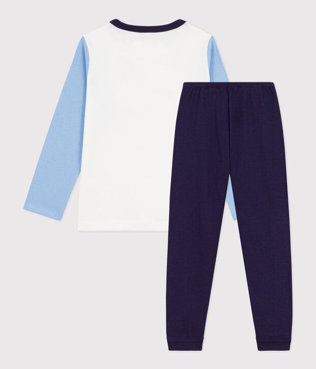 Kinder-Pyjama aus Baumwolle mit Hundemotiv blau/vielfarbig