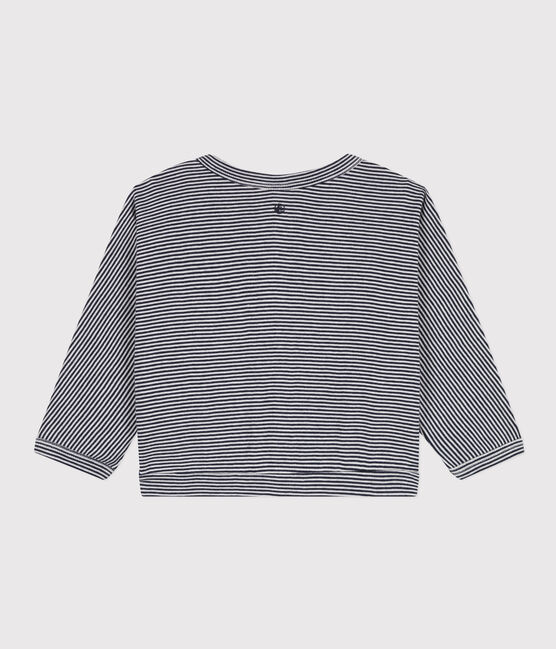Baby-Cardigan aus Baumwolle blau SMOKING/weiss MARSHMALLOW