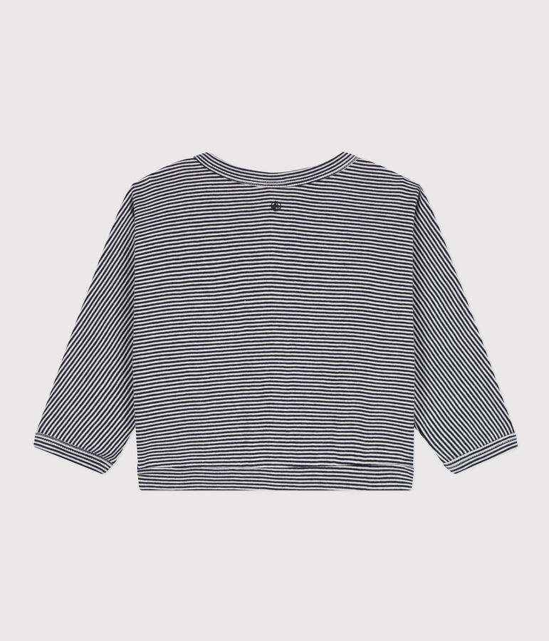 Baby-Cardigan aus Baumwolle blau/weiss