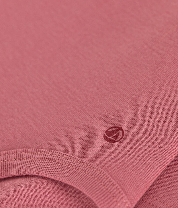 Lang&auml;rmeliger Baby-Body aus Baumwolle mit Rollkragen rosa