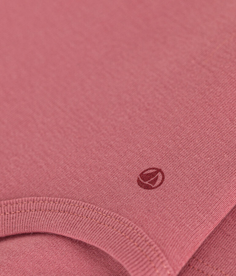 Lang&auml;rmeliger Baby-Body aus Baumwolle mit Rollkragen rosa