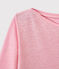 Damen-Langarmshirt aus irisierendem Leinen rosa BABYLONE/grau ARGENT