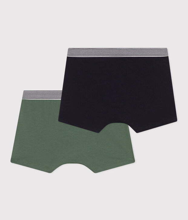 2er-Set Kinder-Boxershorts aus Baumwolle und Elastan vielfarbig