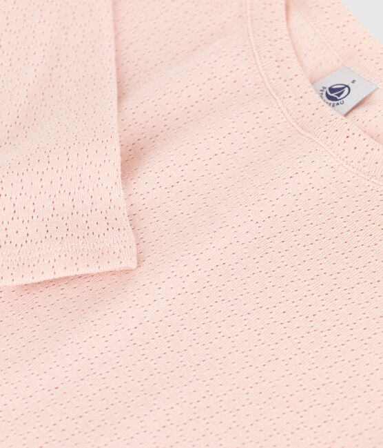 Eng anliegendes T-Shirt mit Rundhalsausschnitt aus Baumwolle für Damen rosa SALINE