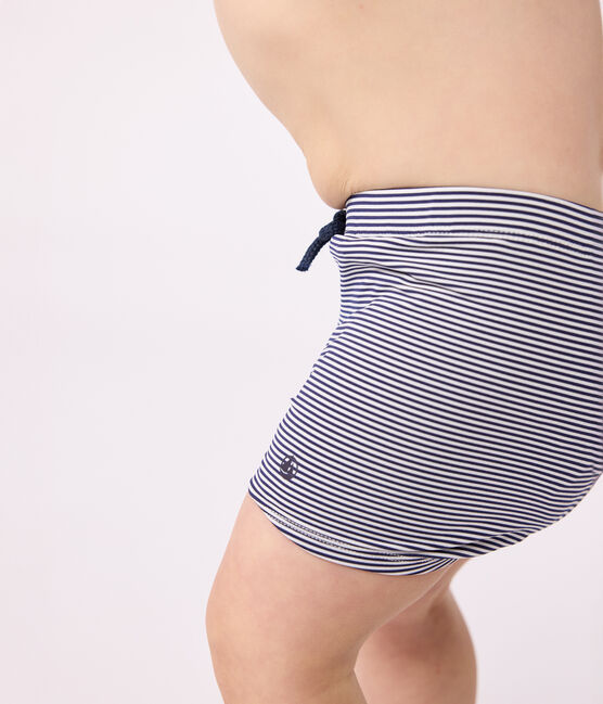 Baby-Badeshorts blau MEDIEVAL/weiss MARSHMALLOW