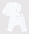 Zweiteiliges Baby-Set aus Bio-Baumwolle mit Murmeltier-Muster weiss MARSHMALLOW/grau GRIS