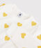 Kinderpyjama aus Bio-Baumwoll-Doppeljersey mit gelbem Herzmotiv weiss MARSHMALLOW/gelb OCRE