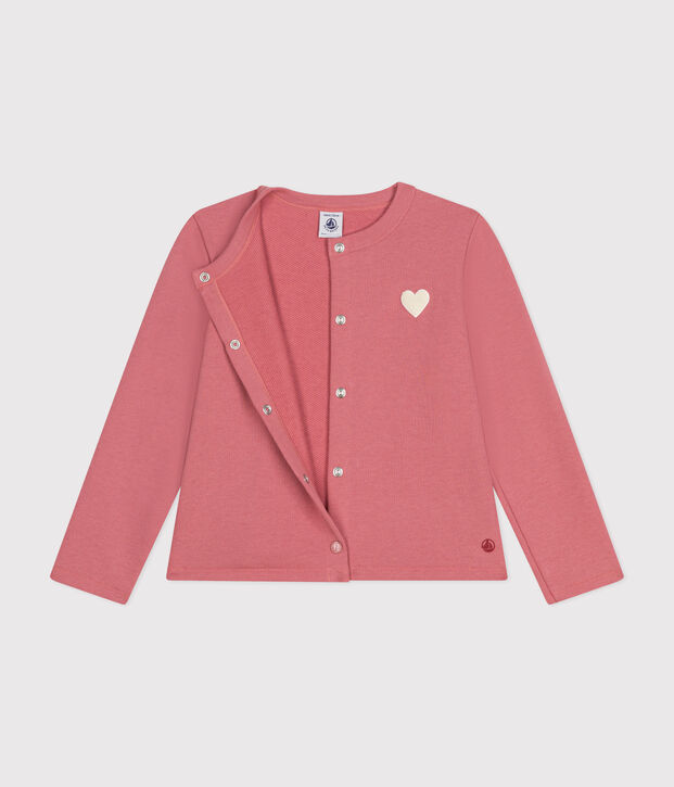 Kinder-Cardigan aus Molton f&uuml;r M&auml;dchen rosa