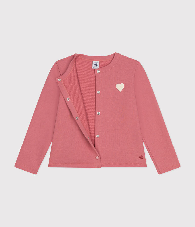 Kinder-Cardigan aus Molton f&uuml;r M&auml;dchen rosa